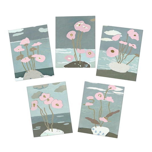 Blossoms Hand-Painted Multi-Design Greeting Cards (5-Pack)