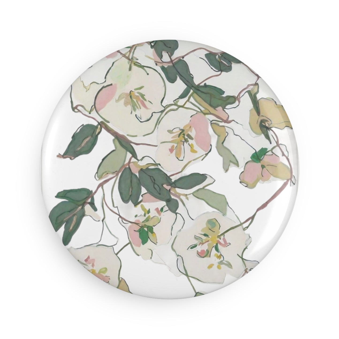 Boutique Botanical Button Magnets by Tart&Co. | Sophisticated Floral Décor | 1 or 10 pcs